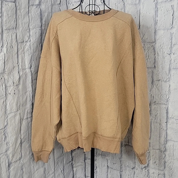 EASEL Tan Women's Soft Dolman Sleeves Oversized Sweater/Sweatshirt Small - Picture 1 of 7